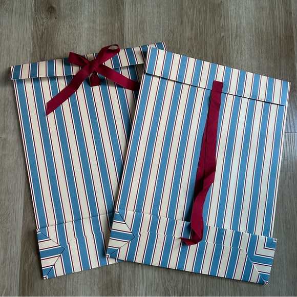 🇫🇷 Two Sézane Gift Boxes Bags Holiday Wrap with Stripes Ribbon - Picture 3 of 8